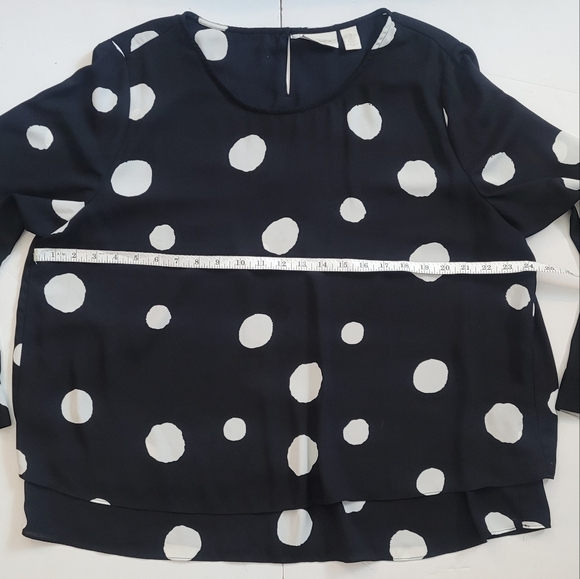 NWOT Chico's Sheer Black with white polka dots - Picture 4 of 16